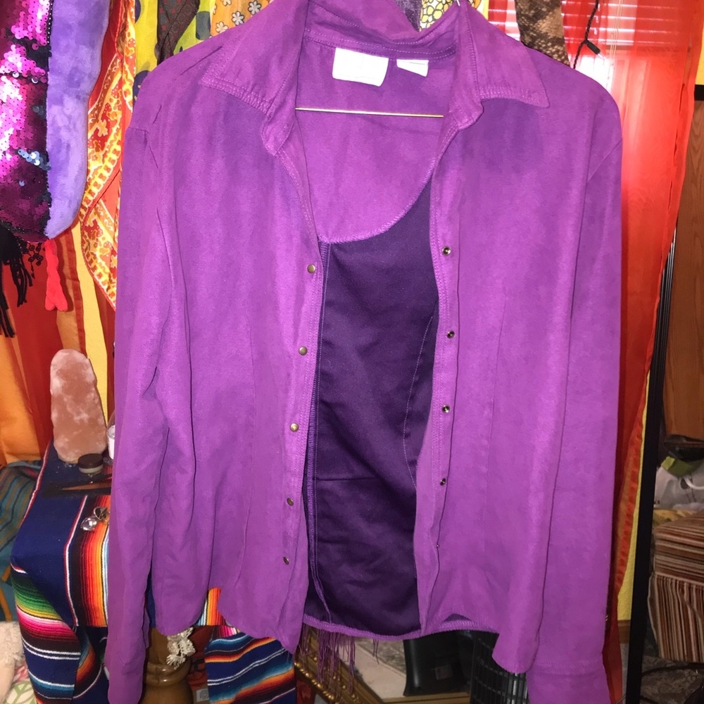 Vintage sued-like button up